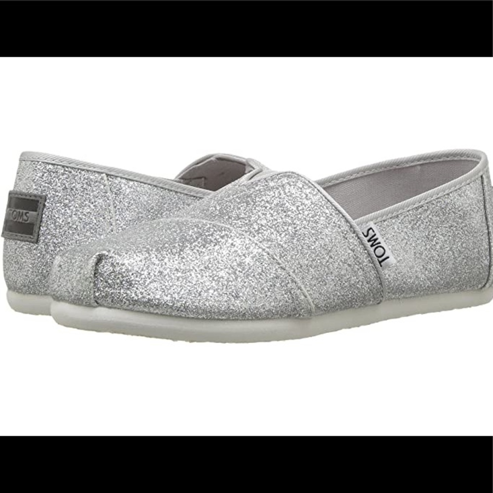 Gray Sparkly Tom Flats